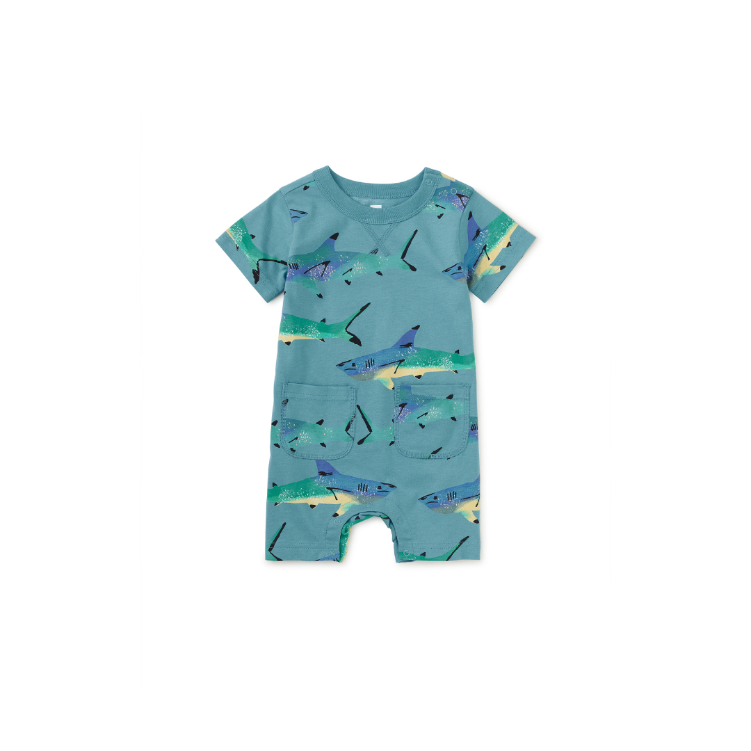 Painted Sharks Baby Romper