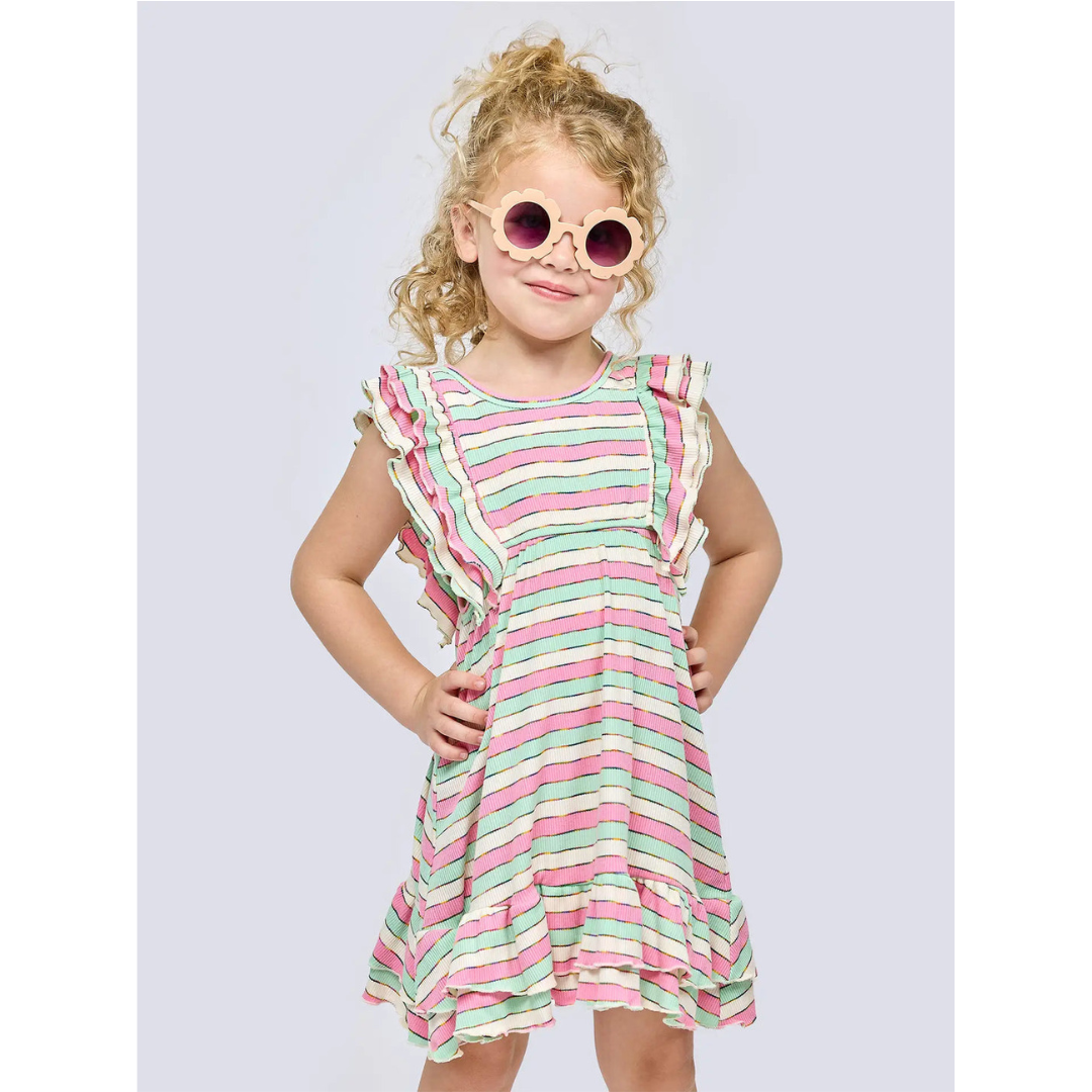 Stripes + Ruffles Dress