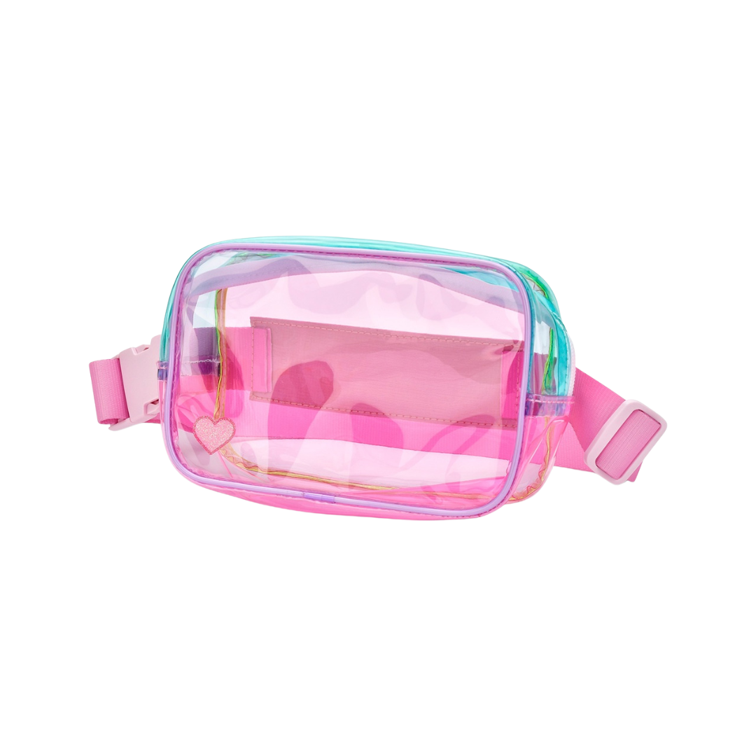 Color Block Clear Belt Bag