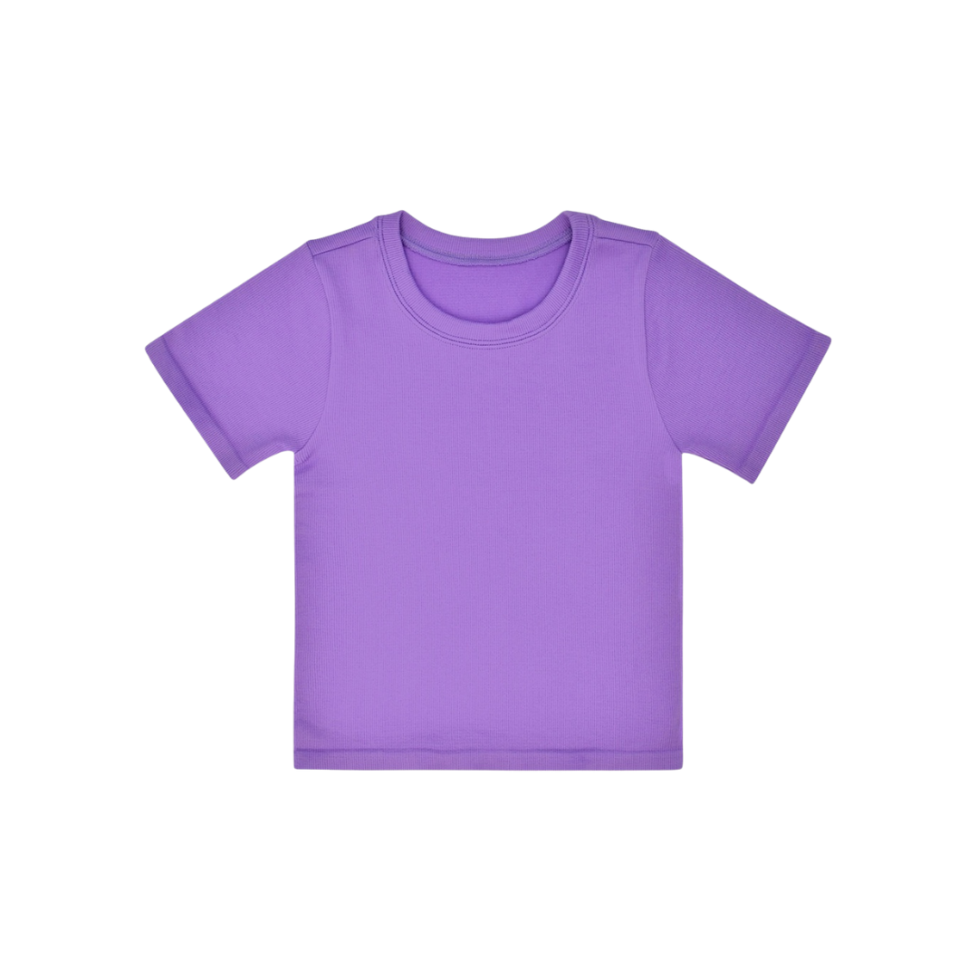 Vivid Violet Ribbed SS Shirt