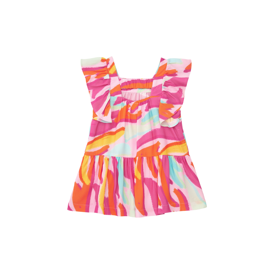 Sunrise Flutter Sleeves Dress