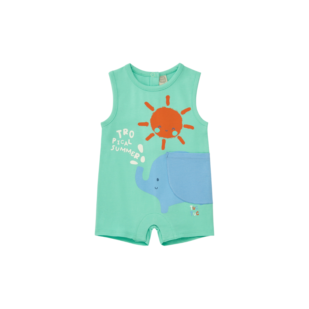 Sleeveless Tropical Romper