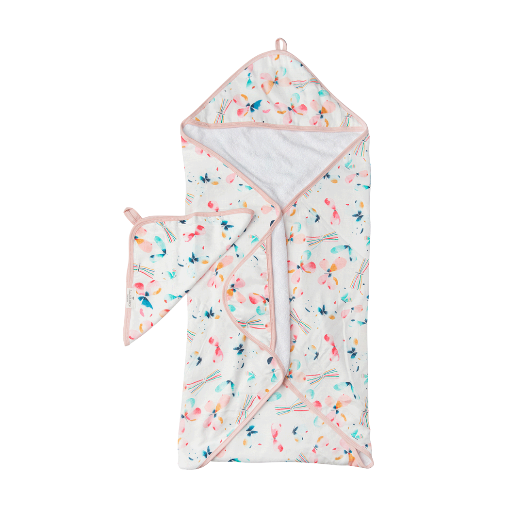 Butterfly Hooded Towel Set