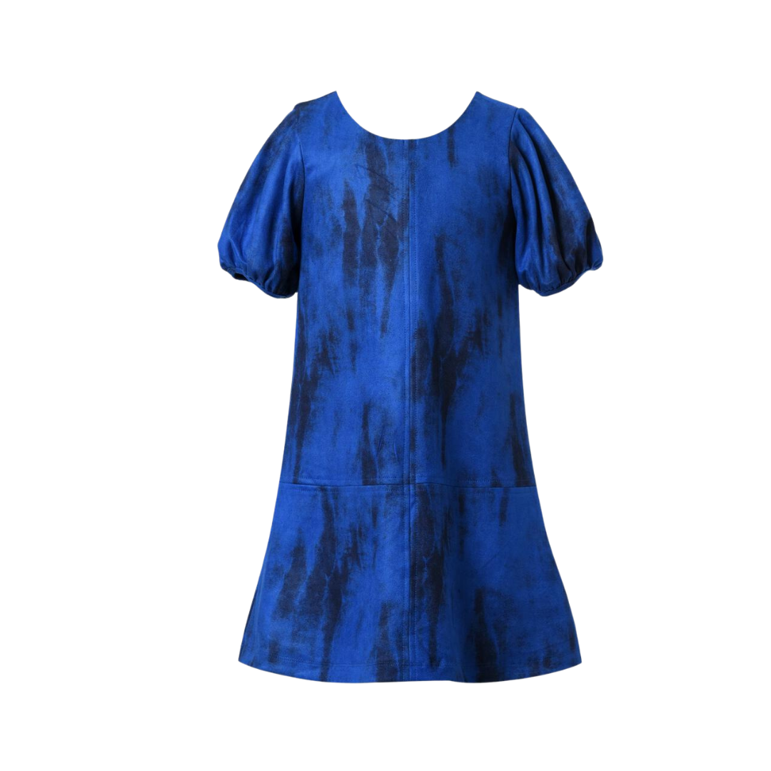 Blue Faux Suede Dress