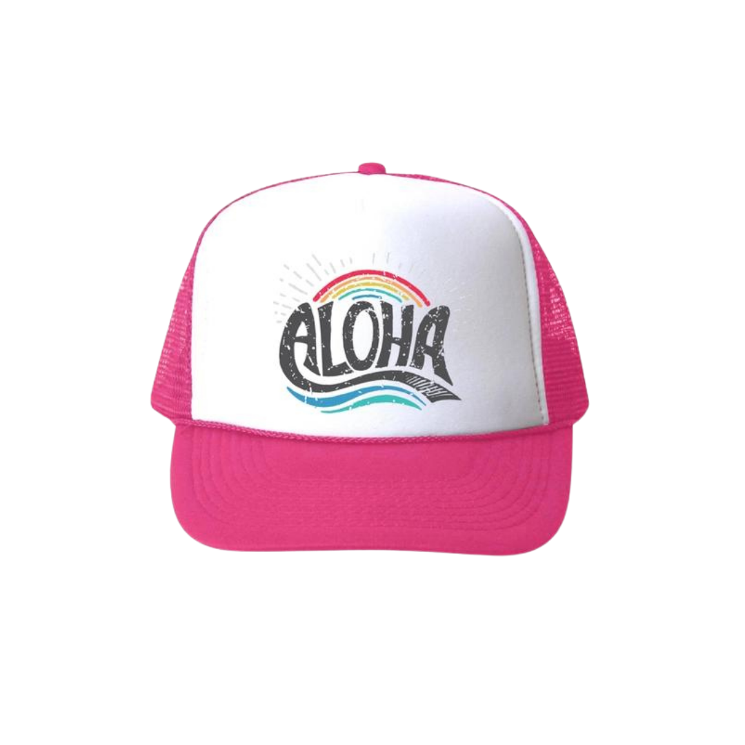 Aloha Rainbow Trucker Hat