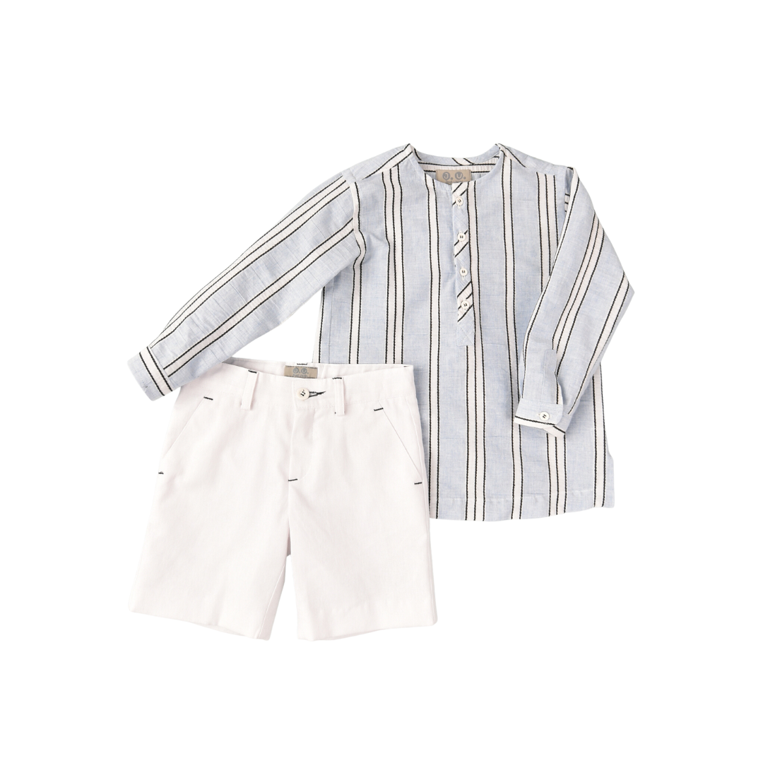 Navy Blue Stripes Boy Set