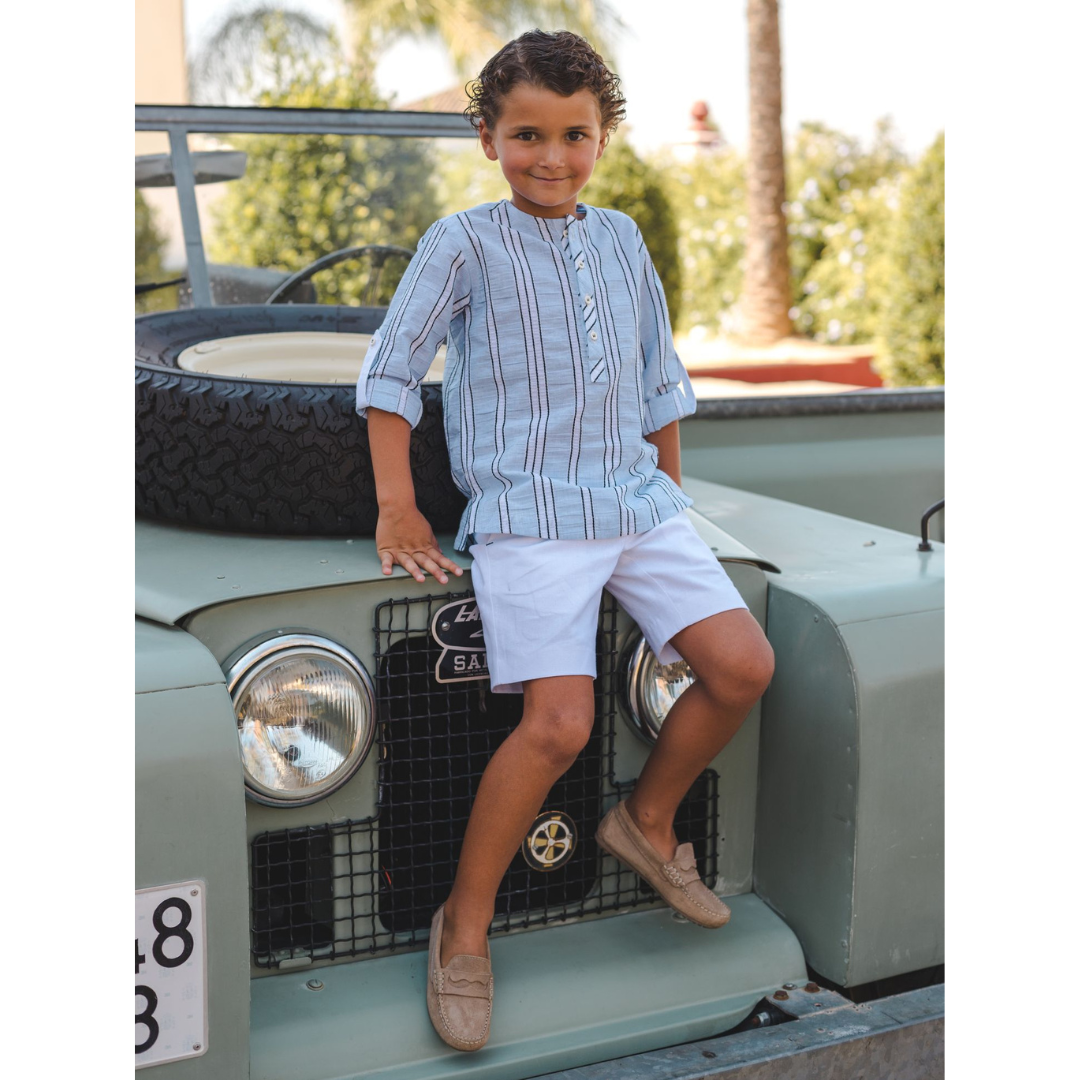 Navy Blue Stripes Boy Set