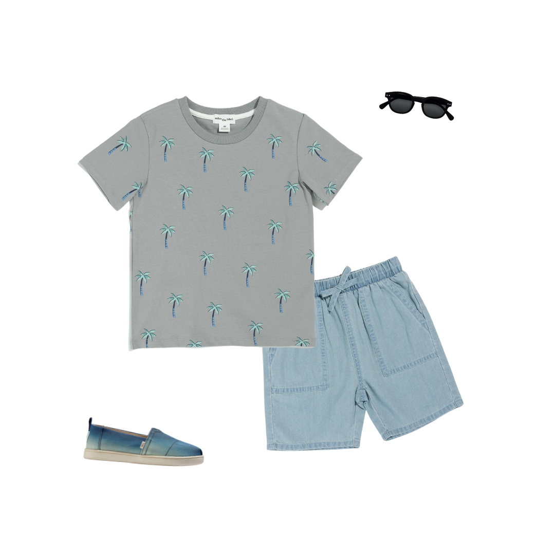 Palm Trees on Cement Grey T-Shirt