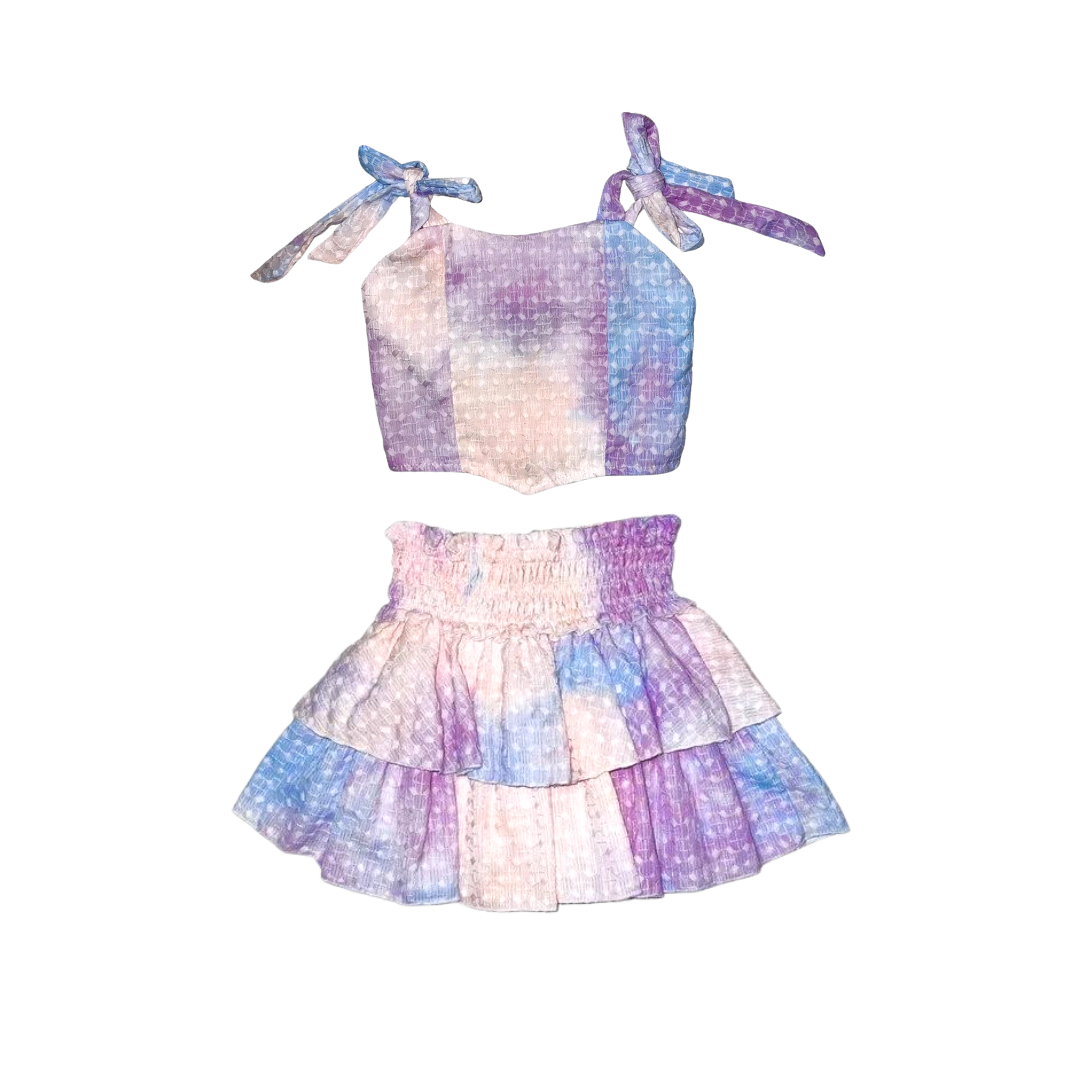 Ombre Embroidered Skort Set