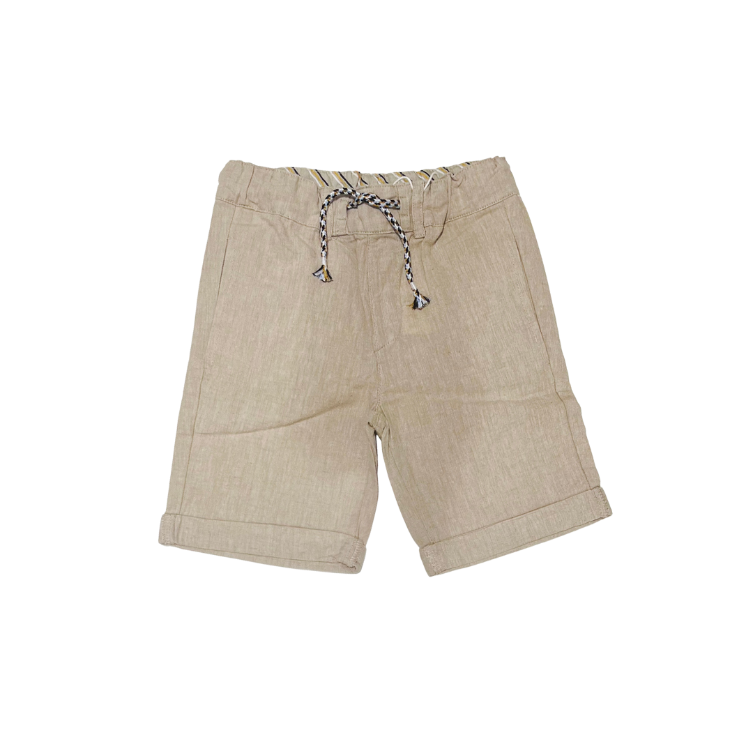 Cotton Linen Shorts - Beige