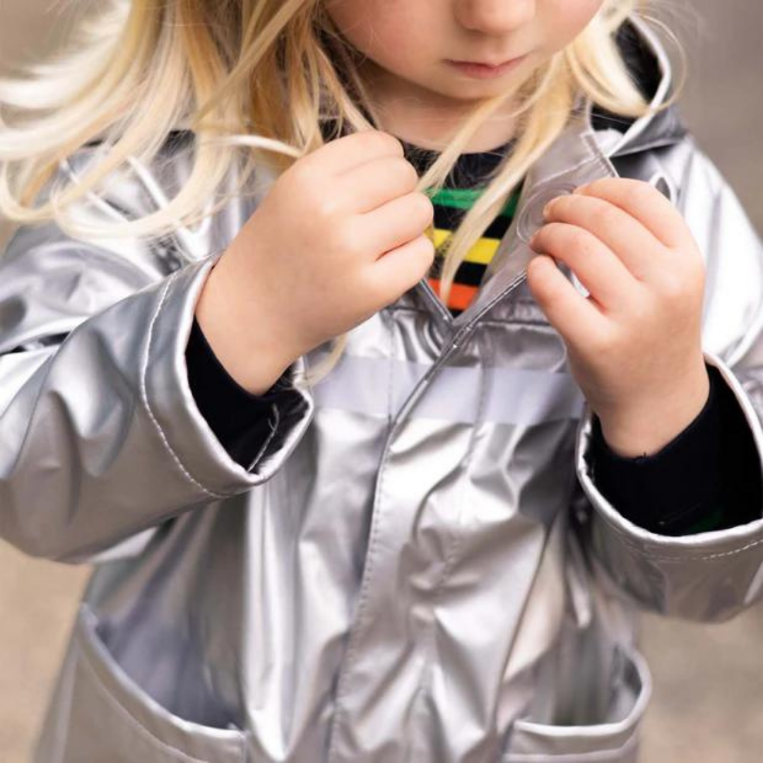 Metallic  Magnetic Raincoat