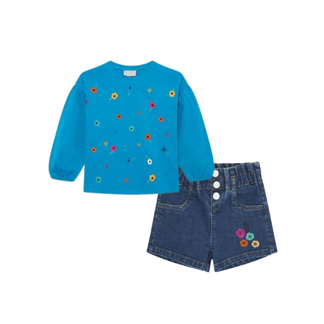 Winter Flowers Shorts Set