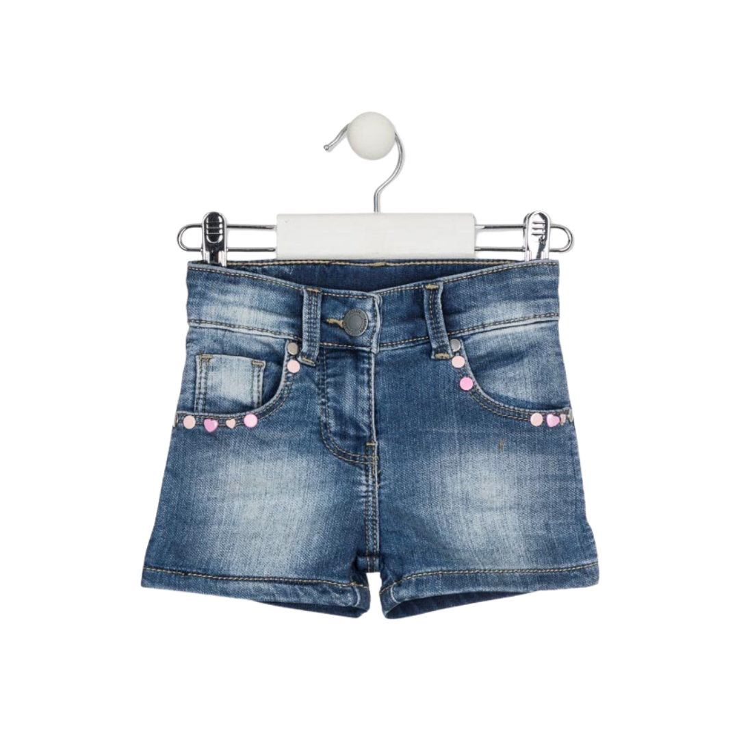 Pink Stud Short Jeans