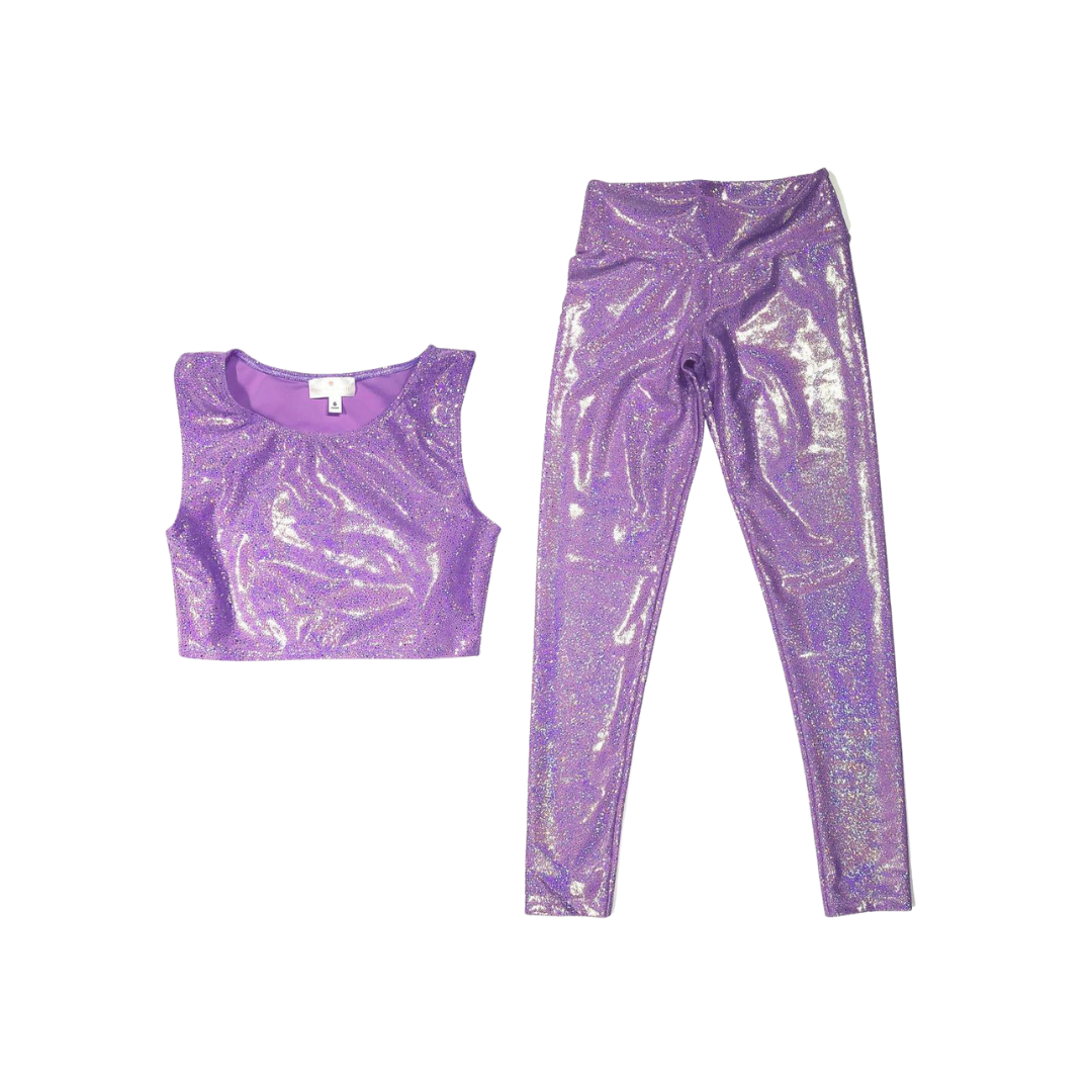 Glitter Purple Activewear Set